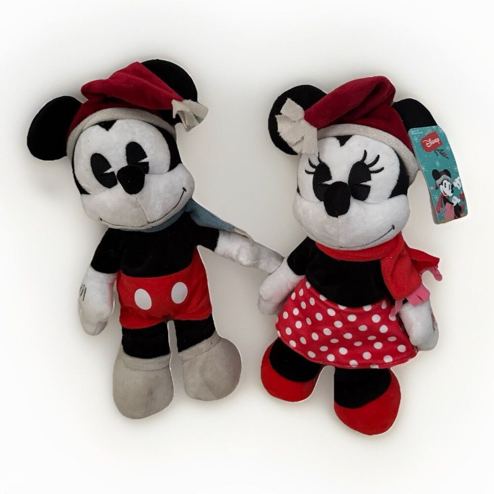 Disney Mickey & Minnie Mouse Christmas Santa Animated Side Steppers Decor Tested